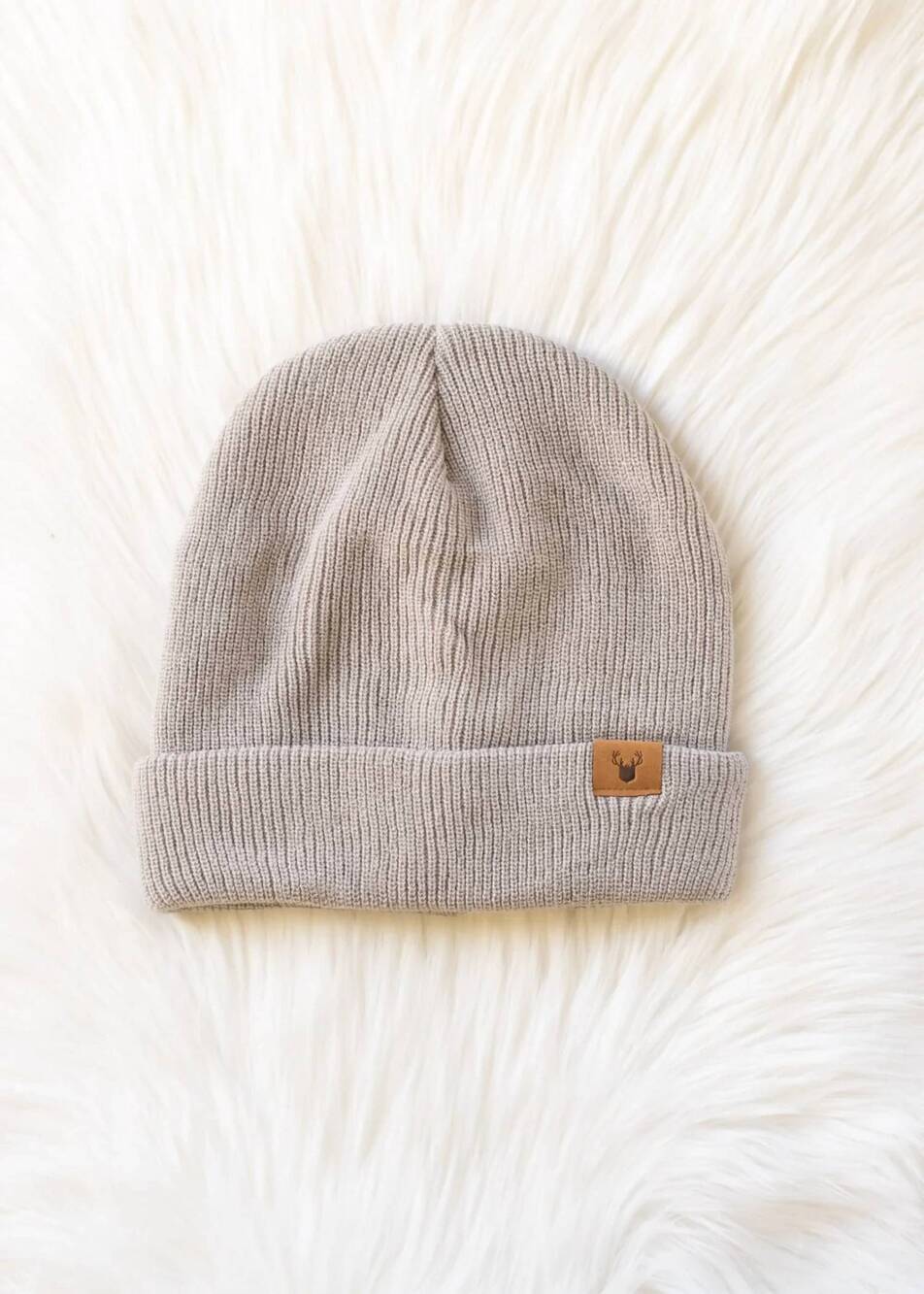NEW PANACHE men's knit beanie in taupe
